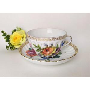 Dresden Porcelain Breakfast Cup With Saucer 