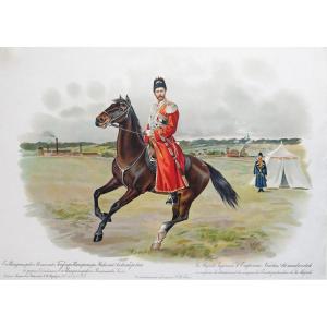 Sa Majesté Impériale l'Empereur Nicolas Alexandrovitch En Uniforme Du Détachement Des Cosaques 