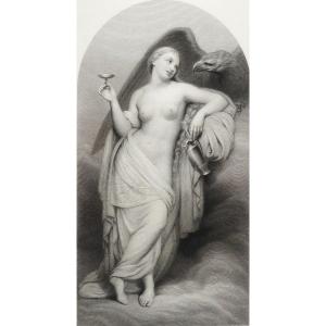 Hebe Goddess Of Youth Etching After Ary Scheffer 19th C Old Print