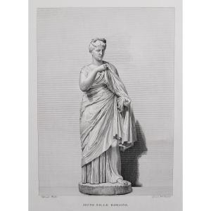 Fille Fille Romaine Gravure Mythologique Déesse Grecque 19ème