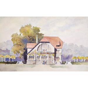  Aquarelle Dessin d'Architecture Maison Atelier d'Artiste