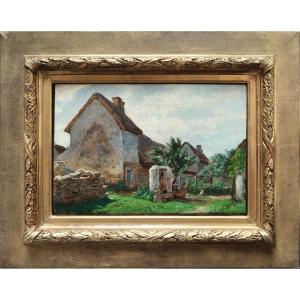 Oil Painting Landscape By Alphonse Jouatte 19th Century