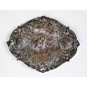 Plat d'ostentation en argent massif Allemagne 19éme