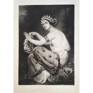 La Fleuriste Grecque Galvanographie Par Leo Schöninger  Daté 1851