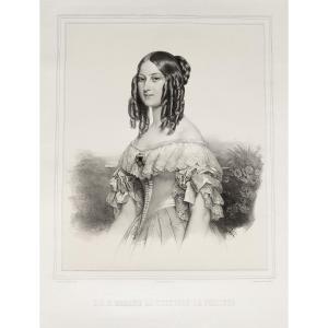 Princess Victoria Of Saxe Coburg And Gotha Lithograph By Grevedon 19th Century Old Print