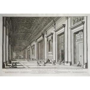 Etching 18th C Basilica Di San Giovanni In Rome After Francesco Panini Engraving Old Print