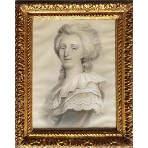 Marie-Antoinette reine de France portrait dessin 19ème