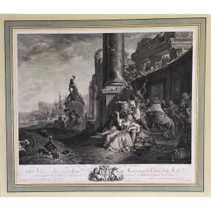 Gravure La partie de plaisir d'Après Weenix 18ème