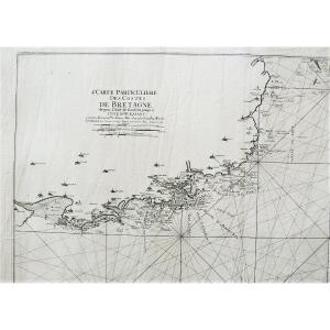 Côtes De Bretagne l'Anse De Goulven l'Isle d'Ouessant Carte Geographique Et Marine 18ème