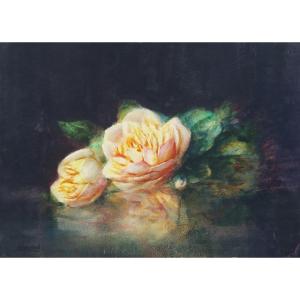 Watercolor Peonies By Isidore Rosenstock 20th Century