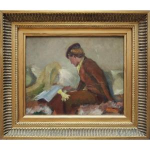Oil Painting Portrait Of A Lady 1940s