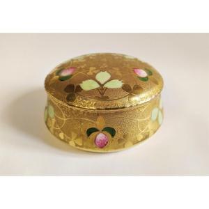 Limoges Boite En Porcelaine Peinte à la Main Art Nouveau
