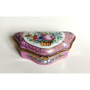 Boîte à bijoux en porcelaine peinte à la main, décor floral