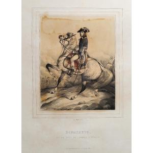 Bonaparte, General—19th-century Colored Lithograph By Janet Lange Old Print