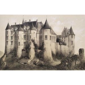 French Castle Luynes Touraine Nineteenth C. Lithograph By Victor Petit