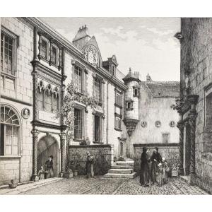 Bourges Hotel Lallemant Etching Architecture 19th C
