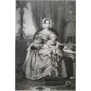 Marie d'Orléans  Par Henri Grévedon d'Après Winterhalter Famille Royale