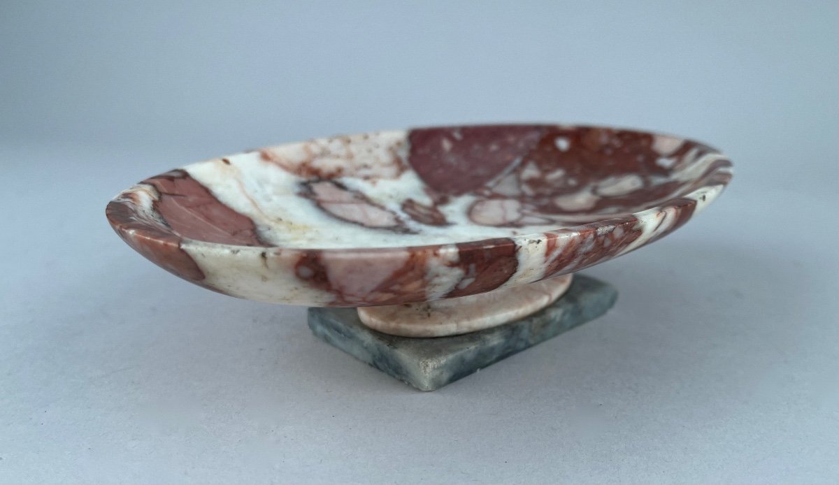 Oval Cup In Red Marble Veined With White XXth Century-photo-4