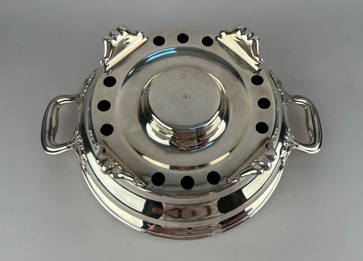 Chauffe-plat En Métal Argenté XIXème Siècle-photo-4