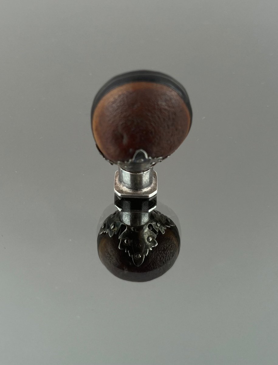 Stamp In Silver Metal And Exotic Nuts, Circa 1900-photo-4