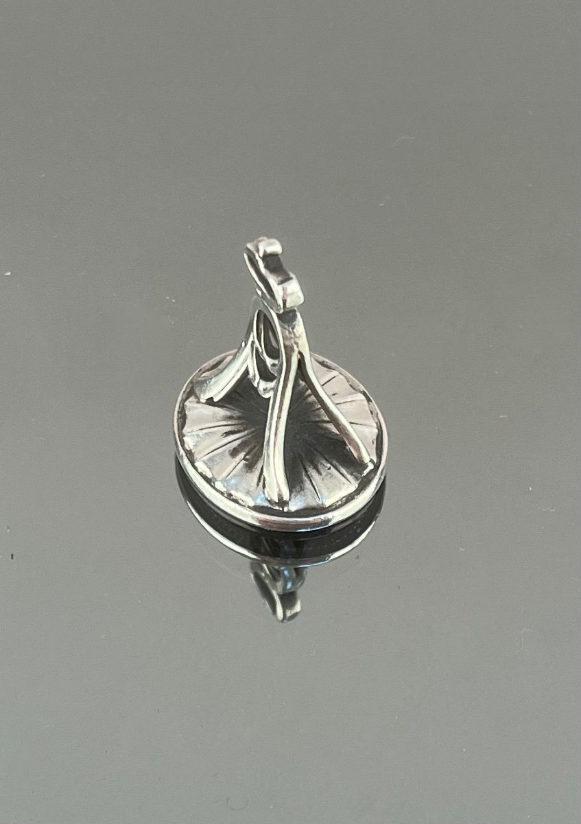 Proantic: Oval Seal In Silver Or Silver Metal With Coat Of Arms From T