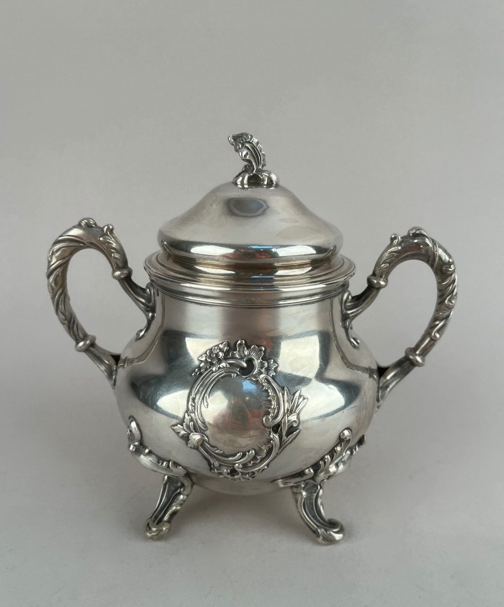  Silver Sugar Bowl Late 19th Century.  Mo: Henri Soufflot-photo-2