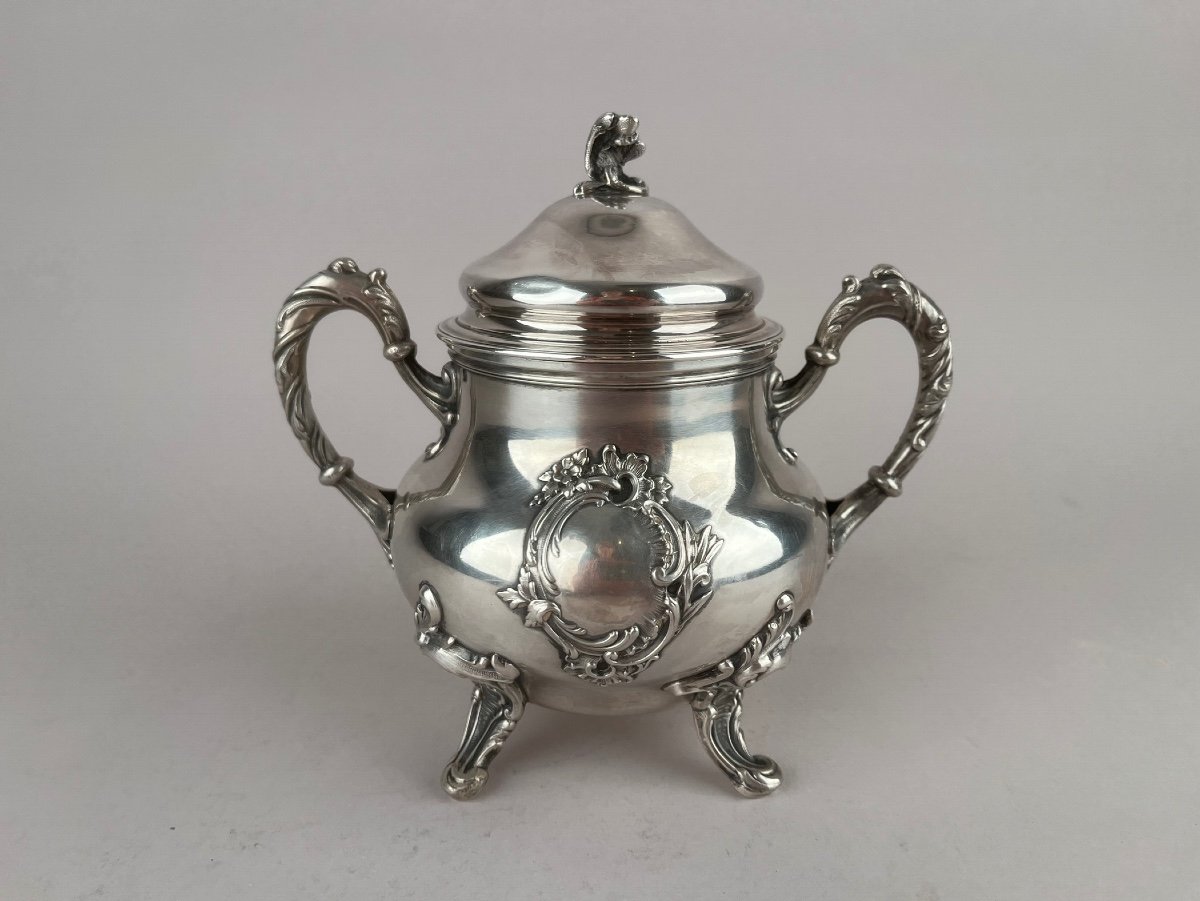 Silver Sugar Bowl Late 19th Century.  Mo: Henri Soufflot-photo-3