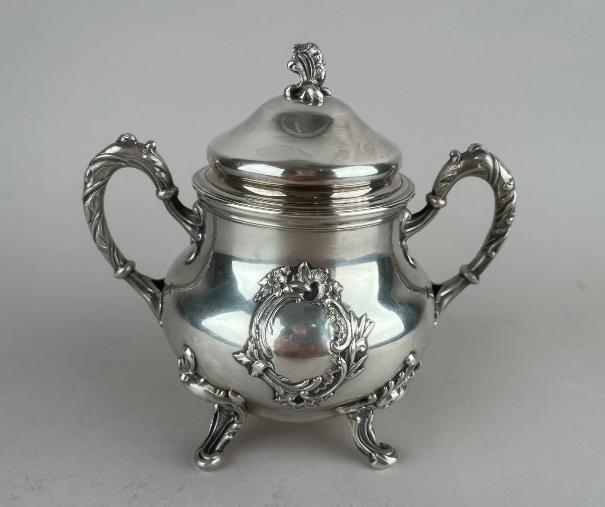  Silver Sugar Bowl Late 19th Century.  Mo: Henri Soufflot-photo-4