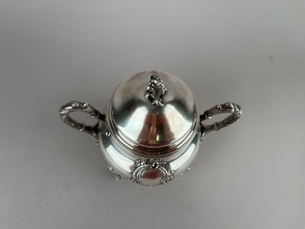  Silver Sugar Bowl Late 19th Century.  Mo: Henri Soufflot-photo-5