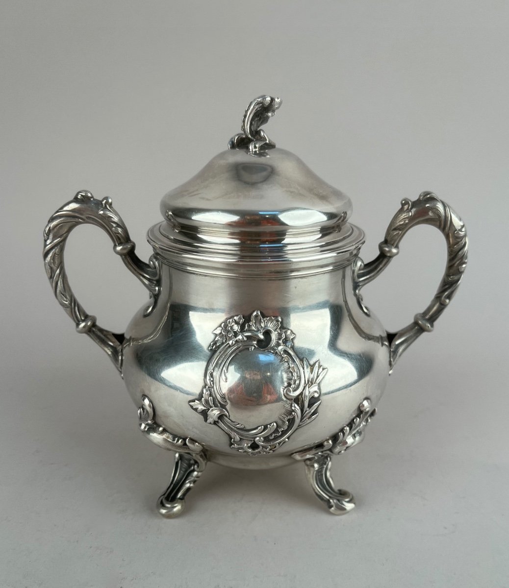 Proantic: Sauciere In Sterling Silver Poincon Minerve Rocaille Decor L