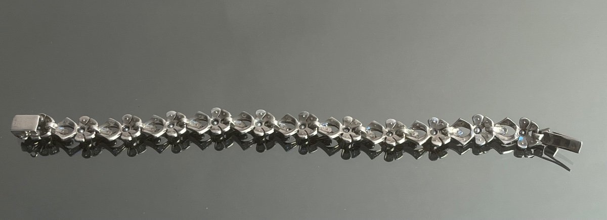 Bracelet En Argent Et Pierres Du Rhin de la fin Du XIXème Siècle-photo-3