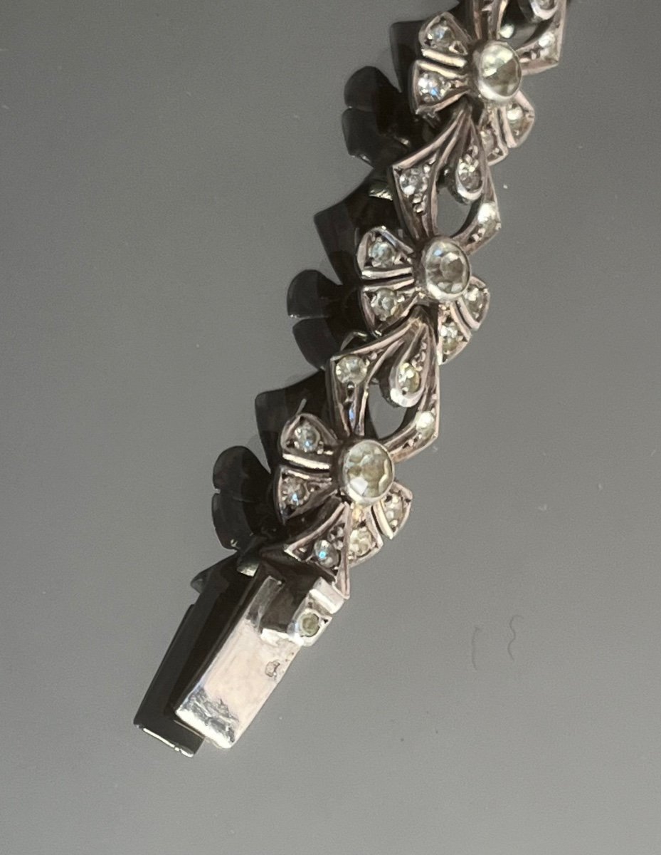 Bracelet En Argent Et Pierres Du Rhin de la fin Du XIXème Siècle-photo-4