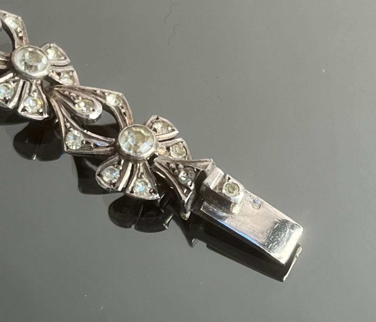 Bracelet En Argent Et Pierres Du Rhin de la fin Du XIXème Siècle-photo-3