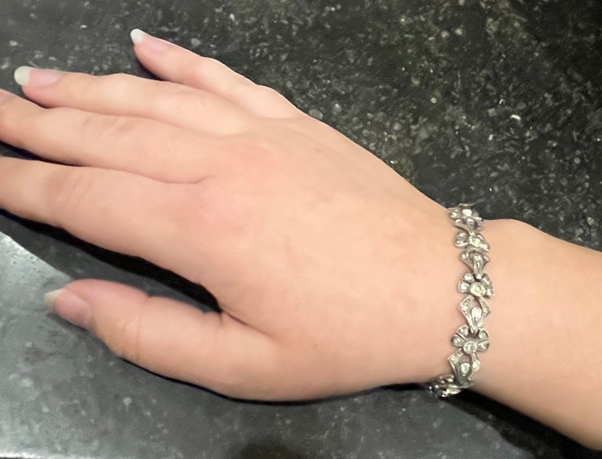 Bracelet En Argent Et Pierres Du Rhin de la fin Du XIXème Siècle-photo-6