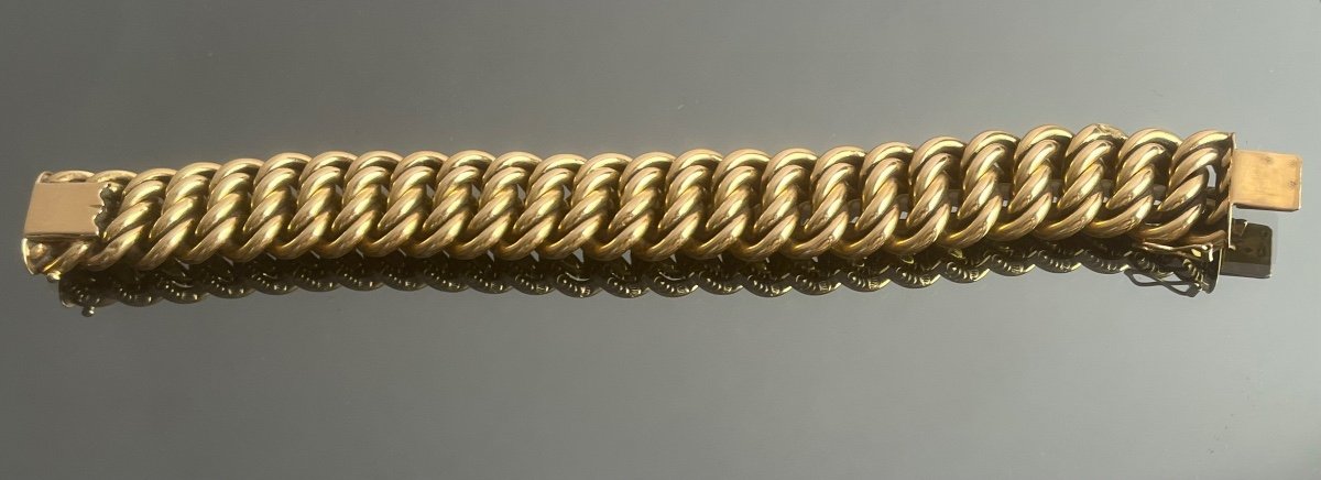 American Curb Bracelet In Gold-photo-3