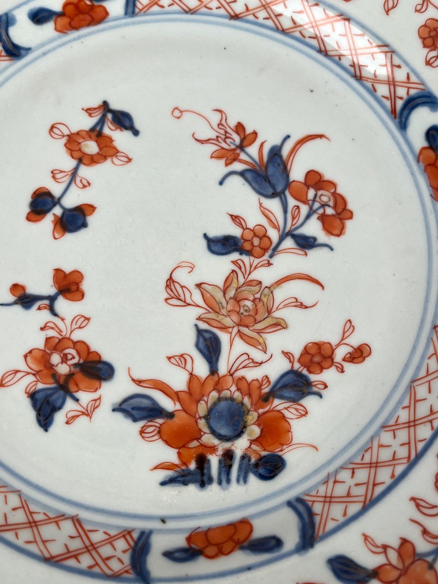 Chinese Porcelain Plate With Imari Decor 18th Century-photo-3