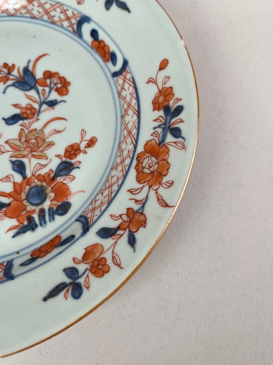 Chinese Porcelain Plate With Imari Decor 18th Century-photo-4