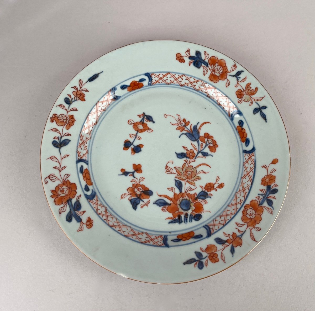 Chinese Porcelain Plate With Imari Decor 18th Century-photo-4