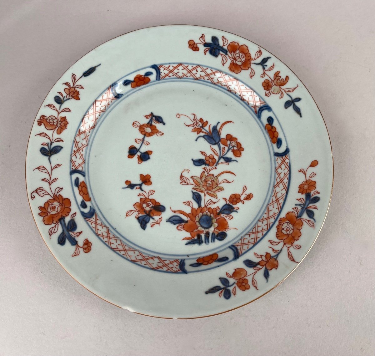 Chinese Porcelain Plate With Imari Decor 18th Century