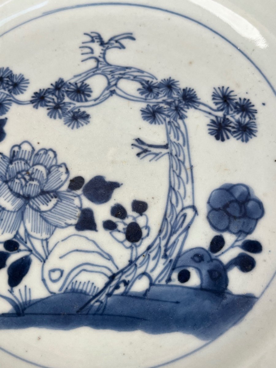 Paire d'Assiettes En Porcelaine " Bleu De Chine" d'époque XVIIIème Siècle-photo-8