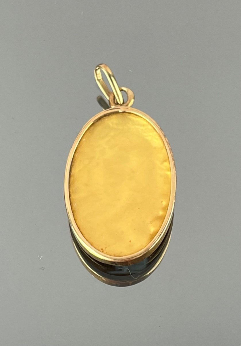 Médaille En Or à Décor émaillé de La Muse De La Musique d'époque Art Nouveau-photo-4