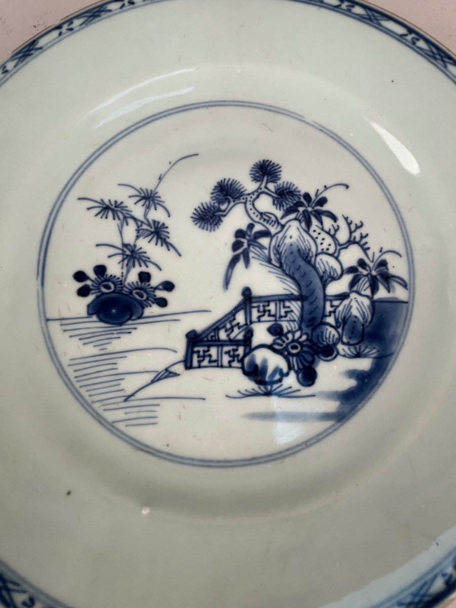 Assiette En Porcelaine  Bleu De Chine XVIIIème  Siècle  -photo-2