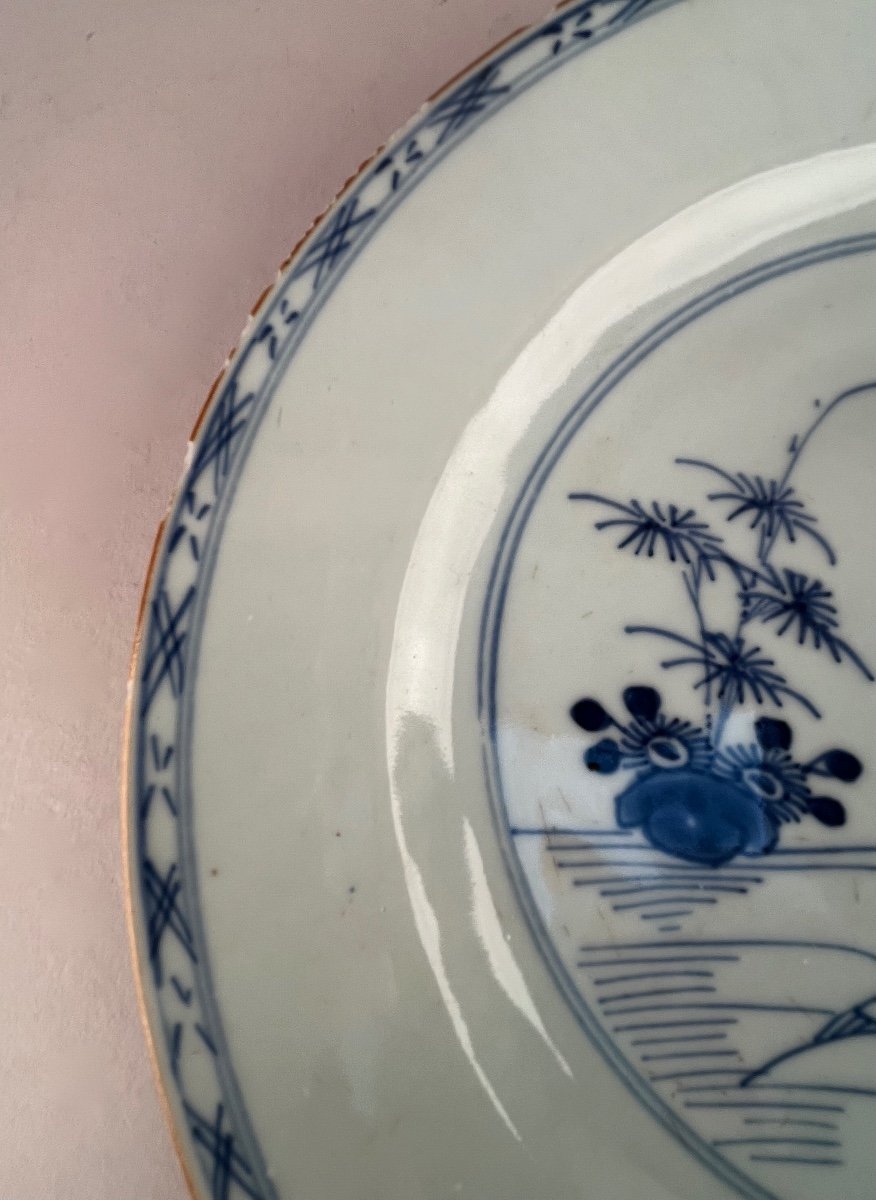 Assiette En Porcelaine  Bleu De Chine XVIIIème  Siècle  -photo-4