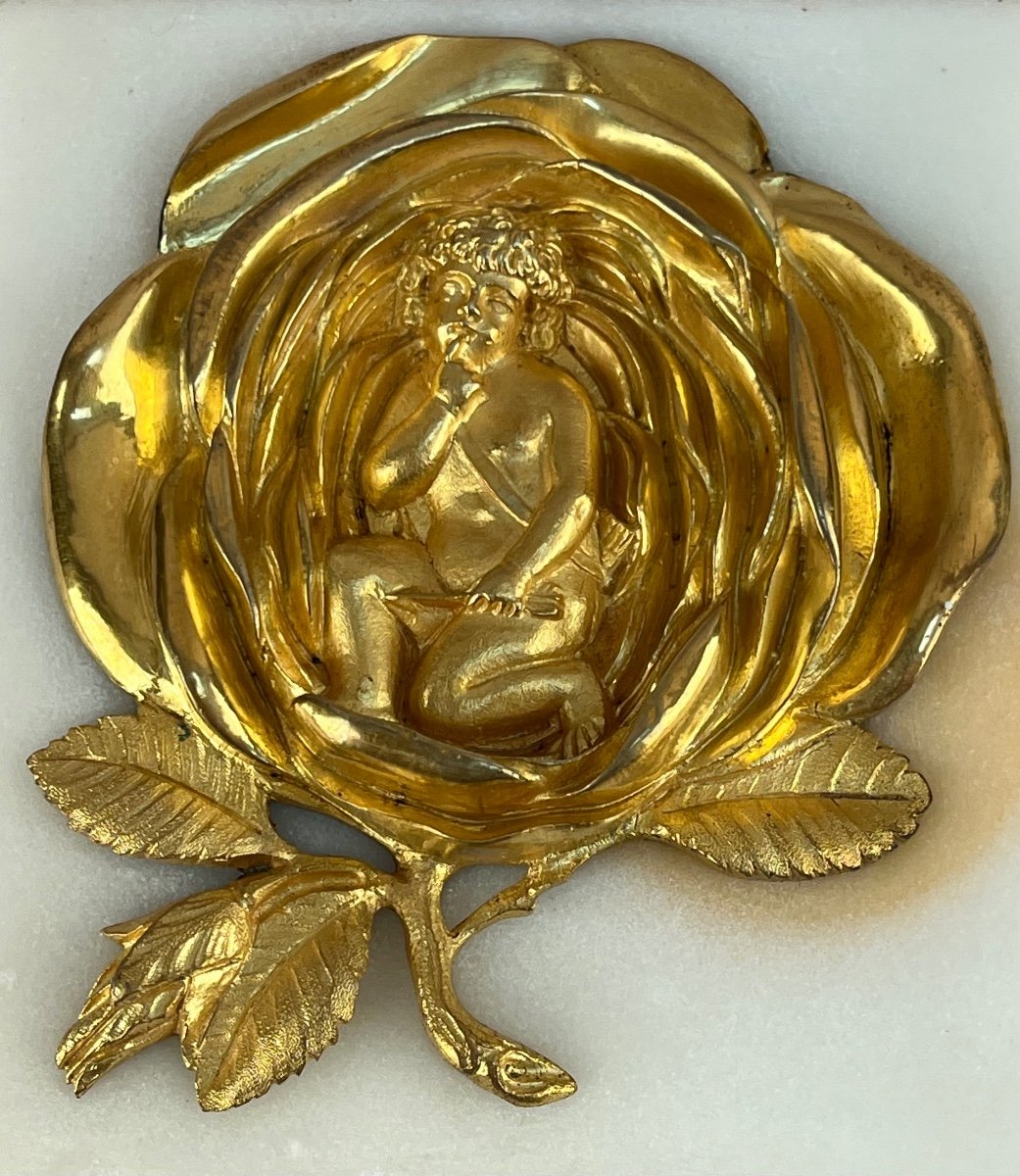 Empire Period Marble And Gilt Bronze Paperweight-photo-4