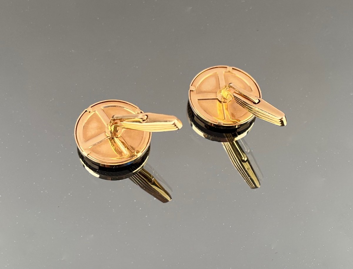 Paire De Boutons De Manchette Avec Francs Or-photo-4