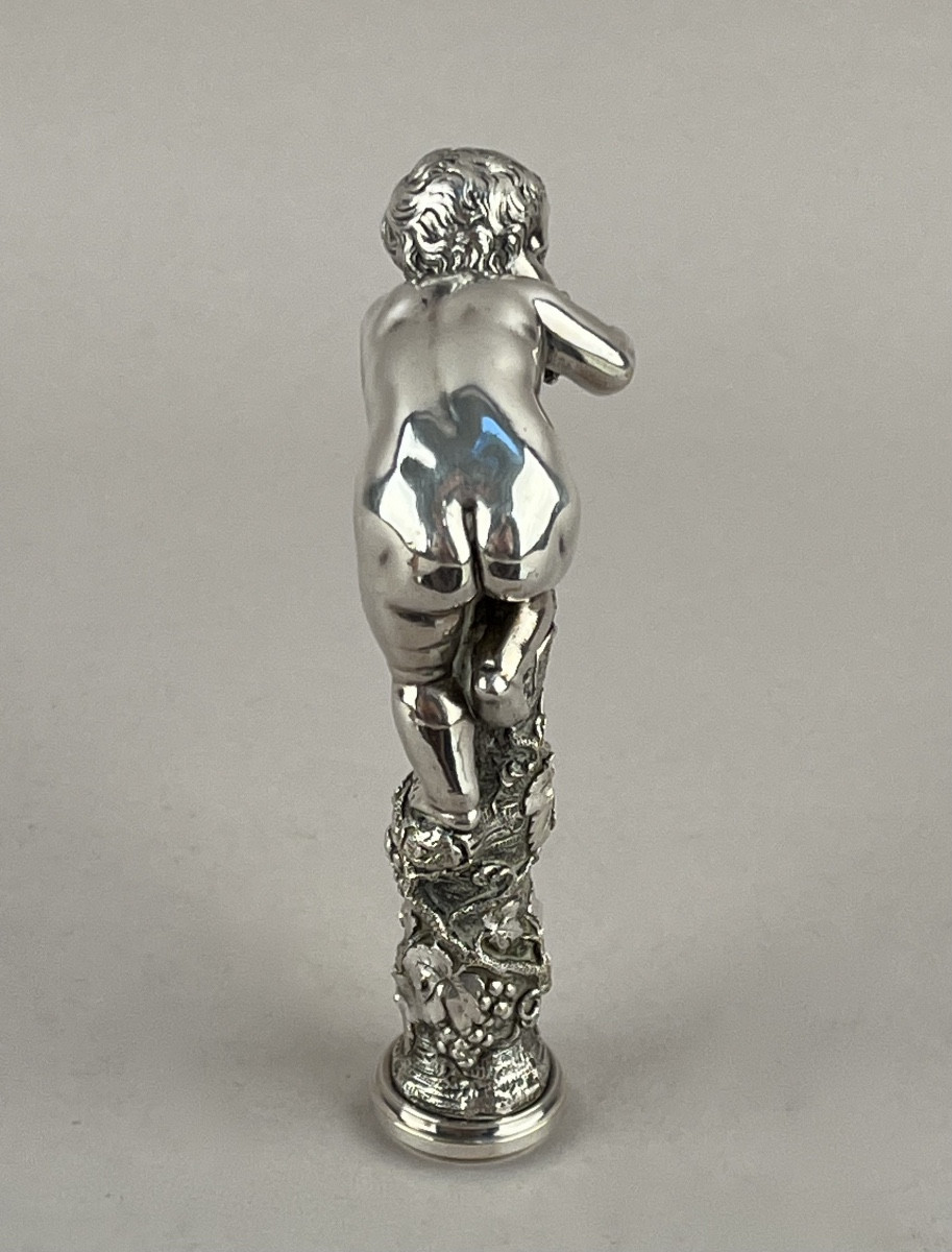 Bacchus Silver Metal Seal, 19th Century-photo-2