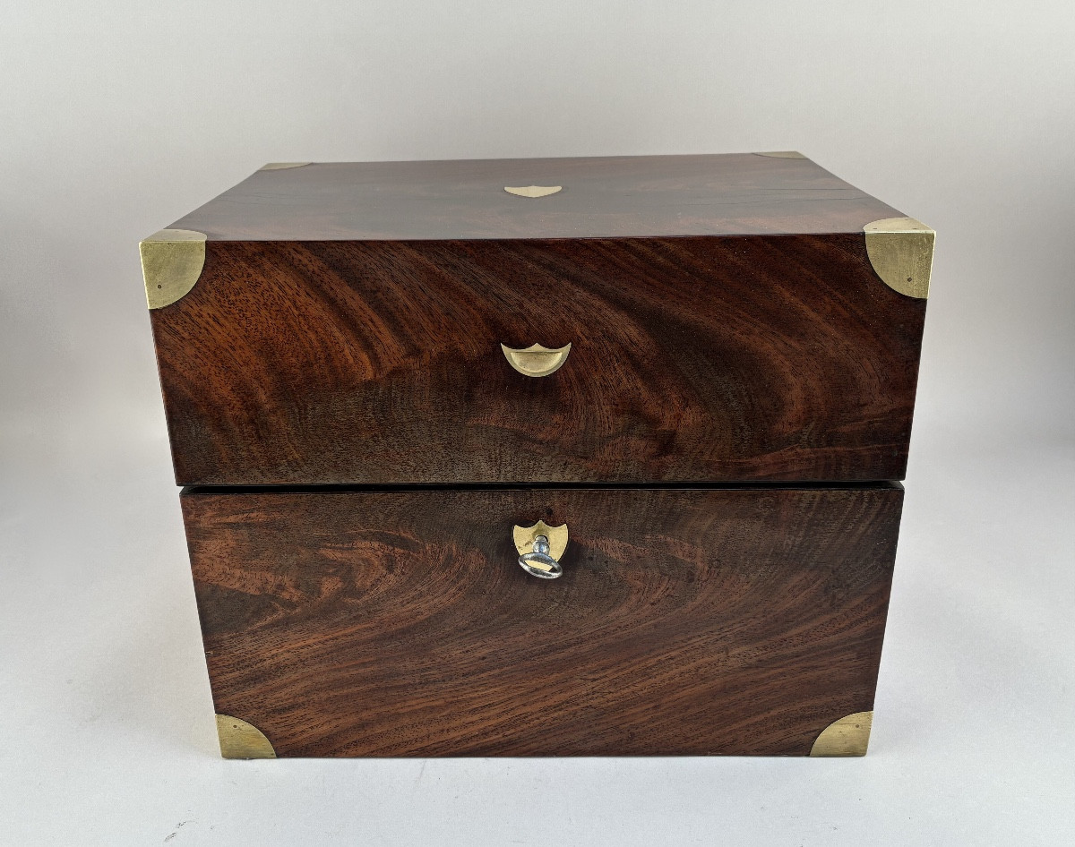 Restoration Period Mahogany Liqueur Cabinet-photo-2