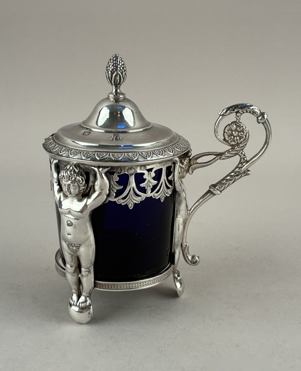 Paris 1809. Empire Period Solid Silver Mustard Pot