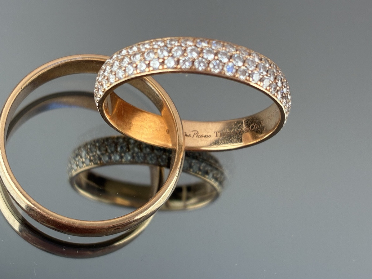 TIFFANY & Co. Bague composée de deux anneaux , signée  Paloma Picasso-photo-4
