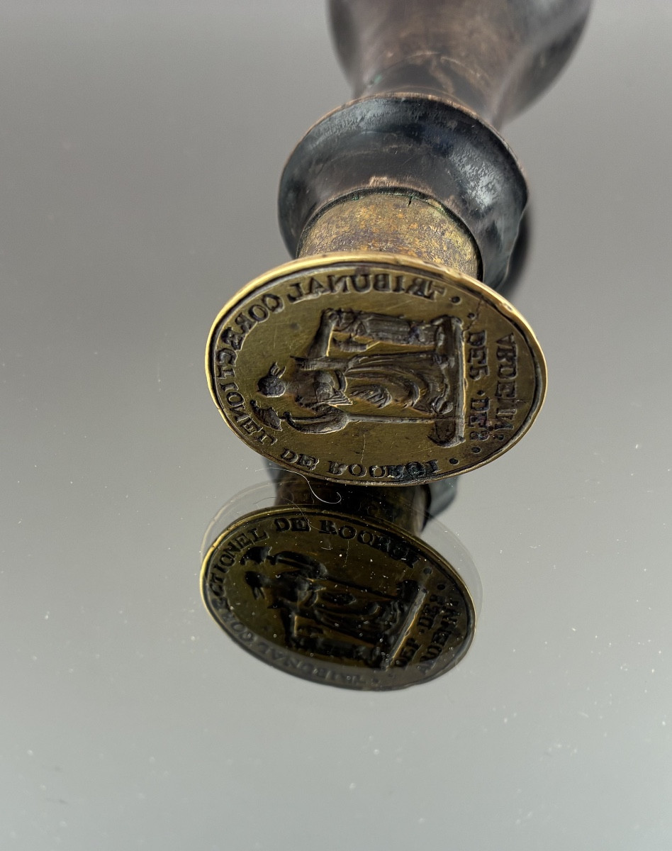 Sceau révolutionnaire en laiton du Tribunal Correctionnel de ROCROI-photo-2